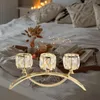 Ljusstake 3 Arms Glass Bowl Tealight Candelabra Candlelight Dekorativ votiv ljusstake