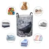Laundry Bags Lipat Keranjang Cucian Hitam Gagak Berdiri Tanah Kotor Penyimpanan Pakaian Ember Pengatur