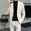 kurtka+spodnie Nowe fi busin men gar o 2 sztuce zestaw ślubny groom smoking Dostosuj stroje z okazji Groomsmen Costume Homme 5xl K6YZ#