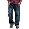 jeans Men Loose Denim Pants Straight Fi Classic Streetwear Hip Hop Brand Skateboard Blue Wide Leg Trousers Large Size 46 N9lw#