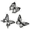 Portes 3 pièces creux fer papillon papillons mur décalcomanie suspendus décor autocollant or fille fond