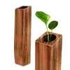 Vazen Wakauto Hout Decoratieve Plant Pot Lekvrije Houten Vaas Bloempot Voor Thuis Binnen Kantoor (Koffie)