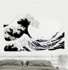 Stickers The Great Wave of Kanagawa Wall Decal Japanese Sailors Boat Vinyl Sticker Home Interior Room Decor Mural Housewares H57cmxW91cm