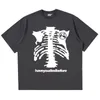 Mannen T-shirt Oversized Cott Schedels Gothic Zwarte Grafische Harajuku Hip Hop Streetwear Y2k Tops Korte Mouw Tee Esthetische Kleding L8Bj #