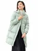 Sentubila Women down Jacket 2023 Windproof Castiral Winter Hooded Fi Mid-Length Down Coat高品質の暖かいジャケットw34y50856 45mi＃