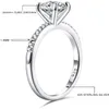 Cluster Rings EAMTI 925 Sterling Silver For Women 1 25 CT Round Solitaire Cubic Zirconia Engagement Ring Promise Size 4-12292E