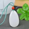 Pendants 26 42mm Natural White Jade Waterdrop Pendant Necklace Men Women Genuine Nephrite Hetian Jades Teardrop Beads Lucky Charms Amulet