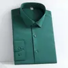 taglie forti elastiche solide camicie a maniche lg per uomo slim fit camicia formale morbida busin ufficio vestiti bianchi articoli gratuiti per la nave l7DT #