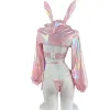 anime bunny flicka cosplay kostym kvinnor sexig laser läder bodysuit kostym söt kanin maid enhetlig sexig underkläder halen kläder a6to#