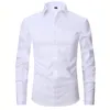 2023 Men French Cuff Dr Shirt Cufflinks New White Lg Sleeve Casual Butts Male Brand Shirts Regular Fit Clothes I3bu#