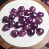 Dekorativa figurer 5st Natural Purple Mormor Crystal Heart Crafts Carving Decor Moonstone Polished Spication Healing Gift Reiki