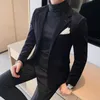 2023 Automne Luxe Veet Blazers Hommes Simple Boutonnage Casual Busin Costume Vestes Haute Qualité Banquet Social Vêtements Pour Hommes x4On #