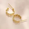 Pendientes de aro ELESHE, cadena de eslabones calados de Plata de Ley 925, gancho clásico chapado en oro de 18 quilates, joyería de moda para fiesta para mujer