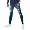 2023 Männer Jeans Ripped Hip Hop Stretch Skinny Denim Hosen Feste Farbe Blau Jogging Frühling Sommer Hip-Hop Slim Man Hosen S-5XL q4gj #