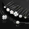 Hair Clips Barrettes 20Pcs Bridal U-Shaped Pin Metal Barrette Clip Hairpins Rhinestone Pearl Women Accessories Hairstyle Design Tools Otwxc