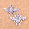 46pcs Antique Silver Plated Bronze Plated bee honey Charms Pendant DIY Necklace Bracelet Bangle Findings 32 24mm2396