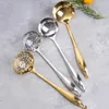 Spoons Stainless Steel Soup Ladle Durable Long Handle Cooking Tool Skimmer Spoon Pot Table Kitchen Accessories Gold