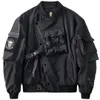Crânio bordado bombardeiro jaquetas dos homens roupas da motocicleta uniforme de beisebol inverno ao ar livre oversized harajuku streetwear 2023 casacos 56hw #