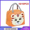 Louça 10/15 PCS Bento Lunch Boxes Cartoon Cooler Bag Lancheira Portátil Para Estudantes Isolamento Térmico Talheres