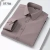 Chemises à manches LG de luxe de haute qualité pour hommes en laine douce, coupe cintrée, chemise formelle, couleur unie, vêtements de bureau, livraison gratuite b3LD #