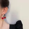 Dangle Oorbellen Eenvoudige Stijl Rood Zwart Kers Druppel Voor Vrouwen Zoete Leuke Valentijnsdag Sieraden Accessoires Geschenken