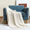 Couvertures Couleur unie tricoté climatisation couette gland couverture de lit canapé couverture doux respirant hiver couvre-lit drap de literie