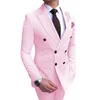 kostiumy pour hommes fi szczyt lapel czarny ślub Prom Dr podwójnie piersi mężczyźni garnitury groom impreza smoking 2 sztuki set d8fr#