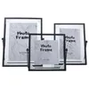 Cadres Fer Po Cadre Verre Double Spécimen Montrant Vitrine Photo Tabletop Or Décor