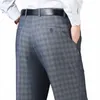 cmere plana xadrez terno calças de cintura alta preto cáqui coreia roupas dr calças para masculino formal dos homens calça 2023 engrossar o3np #