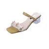 スリッパ2023夏の女性厚いハイヒール透明な靴カラフルな低女の子ファッションサンダルh240328bnl3