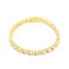 Link Bracelets Super High Quality White Triangle Zircon Hip Hop Chain Wholesale Iced Out Tennis