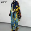 Casual Dresses Winyi Sukienka Fashion Summer Kimono Dress Africa Free Size Women's Crumple Floral Printed Elegant Semester Loose