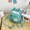 Schoudertassen Fashon Ins Mooie Nylon Leuke Crossbody Tas 2024 Japanse Cartoon Messenger Student Een Klein Vierkant