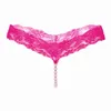 sexy Panties with Beads Solid Color Sex Lace T-shaped Pants Underwear Women's Transparent Tracel Mini Underpants are Open New e8Tl#