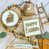 Party Decoration 7Pcs/set DIY Easter Woode Ornament Handmade Carrot Blanket Skewers Wooden Craft Tiered Tray