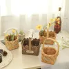 Vases 1pc copeaux de bois panier tissé à la main fleurs paniers en osier décoratif fruits snack pain légumes pour l'organisation