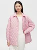 Stylish Winter Women's Down Shirt Jacket Loose Pink Black White 90% White Duck Down Coat Warm Chic Clothing 2023 Inkeo 3O150 U25X#