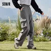 Semir Casual Pantolon Kadın İş Giyeri Geniş Bacak Pantolon Modaya Modeli Serin Çok Yönlü 2023 Kış Yeni Drawstring Paraşüt Pantolon L4rd#