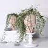 Paniers filles visage tête fleur planteur plante succulente fleur conteneur pot pot de fleurs figure jardin décor nordique table ornement