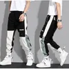 Pantalon cargo pour hommes Casual Hip Hop Hit Couleur Pantalon à poches multiples Streetwear Ribbs Techwear Pantalon de survêtement j8Na #