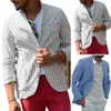 slim Fit Suit Jacket Elegant Men's Striped Print Busin with Lapel Collar Butt Placket Formal Suit Coat with for Thin r34r#