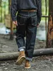 Jeans pour hommes Original Denim droit lâche pantalon taille moyenne rétro cargo pantalon printemps automne vêtements masculins G8Mb #