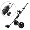 Badminton Foldable 2 Wheel Golf Pull Push Cart Trolley Golf Bies Scorecard Holder