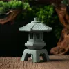 Sculture Vendita calda Lampada solare cinese Zen Stone Pagoda Decorazione Ornamento Giardino Artigianato in resina