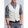 men's Serge Casual Busin Collar Single Breasted Vest Formal Wear Suit Best Gothic Chaleco Wang Steampunk Male Vests d2pY#