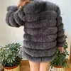 Женское пальто Lg из натурального лисьего меха, зимняя куртка, теплое пальто, Fi, новинка, бесплатная доставка, 70 см, 4 дюйма 1 j972#