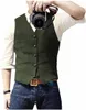 Heren Casual Klassiek Pak Vest V-hals Herringbe Tweed Slim Fit Busin Vest Voor Bruiloft 88mK #