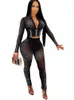 Beyprern Sparkle Crystal Pants Set Abiti New Spring See Through Rhineste Studded Crop Top e Legging Set Party Club Wears M51u #