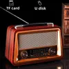 Tragbare Lautsprecher R-2066BT, wiederaufladbares Retro-Multiband-Radio aus Massivholz mit kabelgebundener Bluetooth-Verbindung, USB-MP3-Player, tragbare Outdoor-Lautsprecherbox Q240328