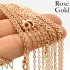 Kettingen 100 X Rose Goud Kleur Ketting Voor Vrouwen Groothandel Brons Koper Zwart Verzilverd Link Rolo Chain Sieraden Maken